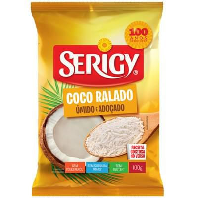 Coco Ralado Úmido Adoçado Serigy 100g