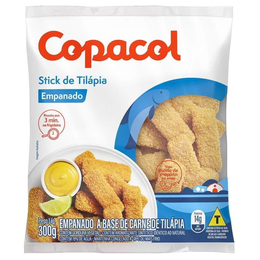 Tirinhas Tilápia Empanadas Congelada Copacol 300g