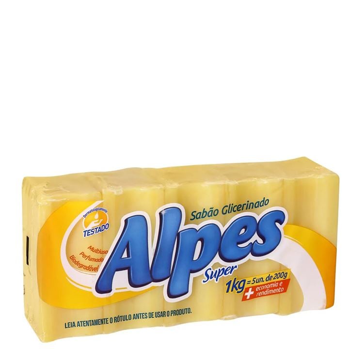 Sabão em Pedaço Alpes Super Pacote com 5x180g
