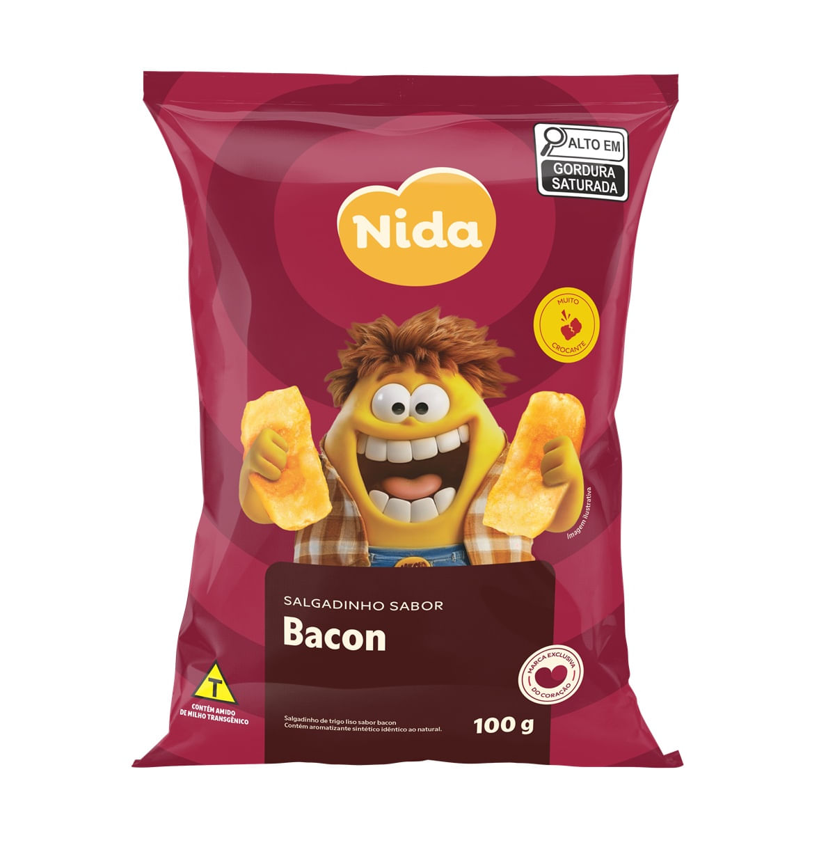 Salgadinho sabor Bacon Nida 100g