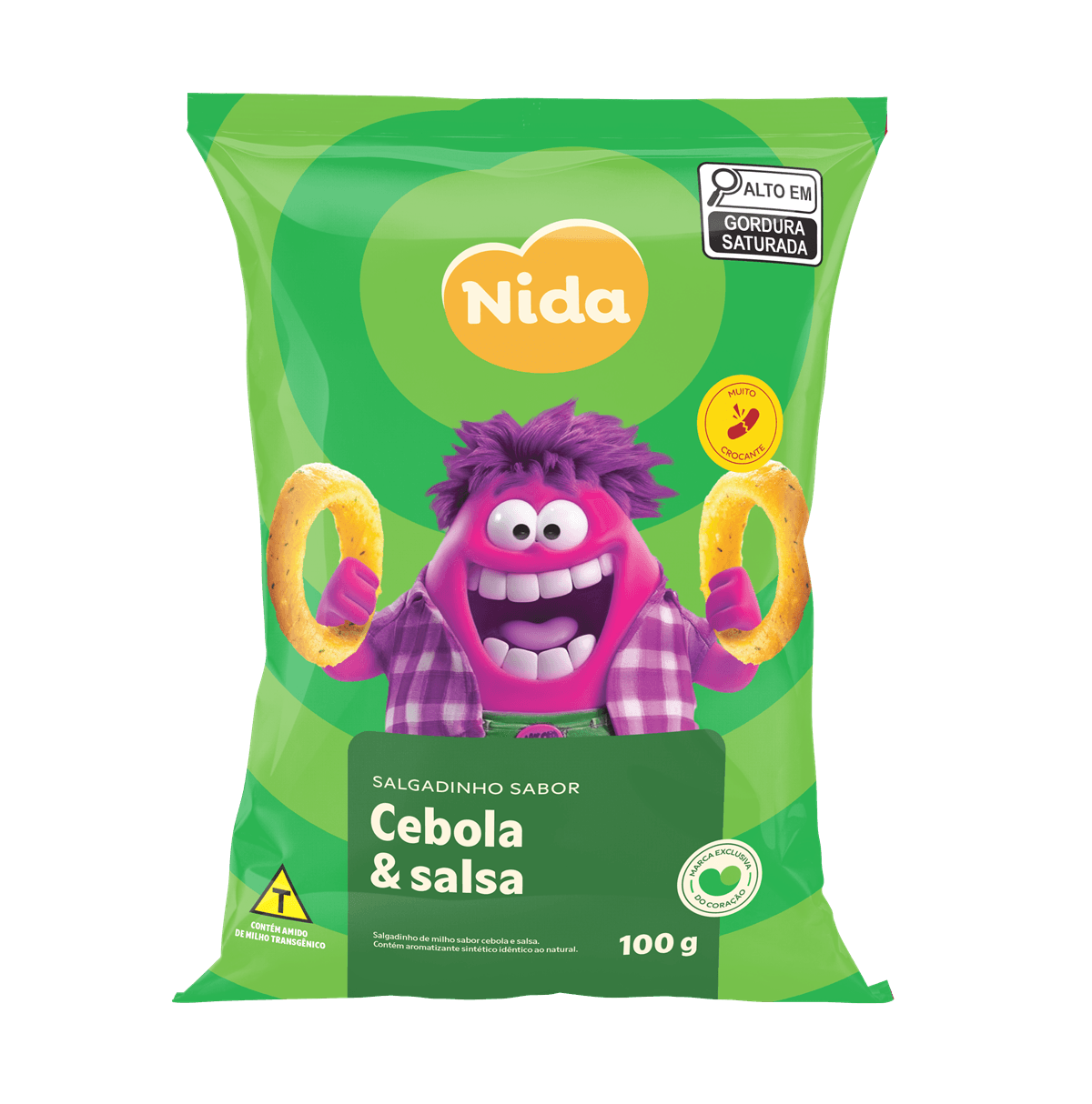 Salgadinho sabor Cebola e Salsa Nida 100g